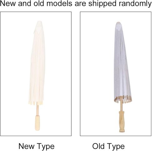Yosoo White Paper Umbrella, Mini Decorative Umbrella with Ribs and Wooden Handle, for Wedding Party Decoration Bridal Photograph DIY Art Display in Kuwait