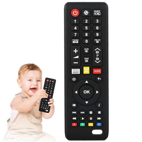 Baby Teether Toy TV Remote Control Shape Teething Toys for Babies 3-24 Months, Chew Toys for Infants Teething Relief, Freezer BPA Free in Kuwait