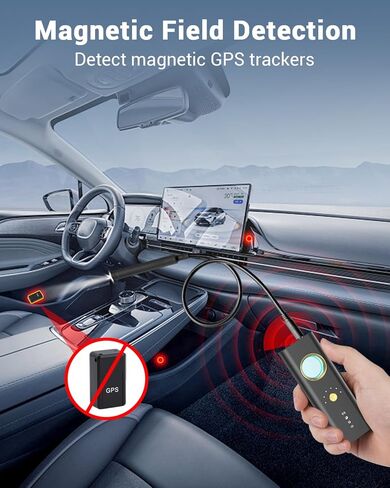 أجهزة كشف الكاميرا الخفية، جهاز تعقب الأخطاء RF GPS للكشف عن الاستماع للمكتب والفنادق والحمامات، 6 مستويات حساسية، 4 أوضاع احترافية باللون الأسود in Kuwait