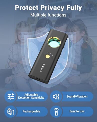 أجهزة كشف الكاميرا الخفية، جهاز تعقب الأخطاء RF GPS للكشف عن الاستماع للمكتب والفنادق والحمامات، 6 مستويات حساسية، 4 أوضاع احترافية باللون الأسود in Kuwait