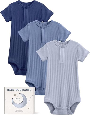 Unnivoll Baby Bodysuits Rayon Made From Bamboo Baby Onesies Short Sleeve Infant Newborn Onesies Baby Boys Girls Clothes in Kuwait
