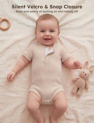 Unnivoll Baby Bodysuits Rayon Made From Bamboo Baby Onesies Short Sleeve Infant Newborn Onesies Baby Boys Girls Clothes in Kuwait