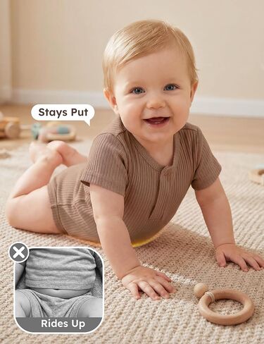 Unnivoll Baby Bodysuits Rayon Made From Bamboo Baby Onesies Short Sleeve Infant Newborn Onesies Baby Boys Girls Clothes in Kuwait