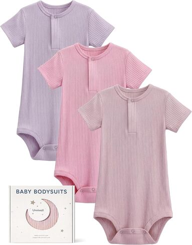 Unnivoll Baby Bodysuits Rayon Made From Bamboo Baby Onesies Short Sleeve Infant Newborn Onesies Baby Boys Girls Clothes in Kuwait