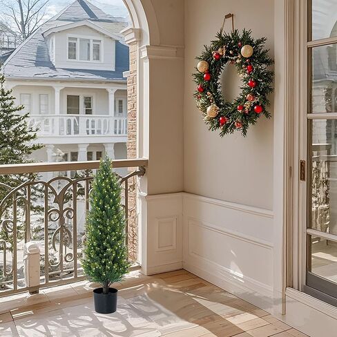 Artificial Tree, 3FT Cedar Potted Plant, 2 Pack, UV Resistant, Indoor Outdoor Garden Decor in Saudi Arabia