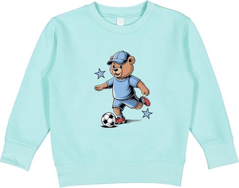 inktastic Boys Soccer Bear Toddler Sweatshirt in Saudi Arabia