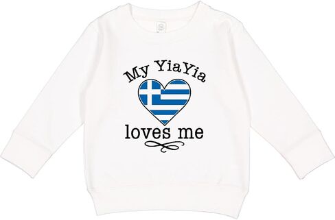 inktastic My YiaYia Loves Me Greek Heart Grandchild Toddler Sweatshirt in Kuwait