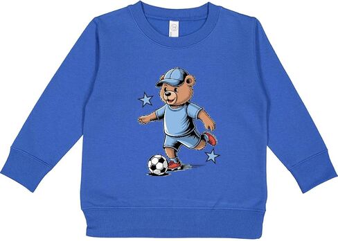 inktastic Boys Soccer Bear Toddler Sweatshirt in Saudi Arabia