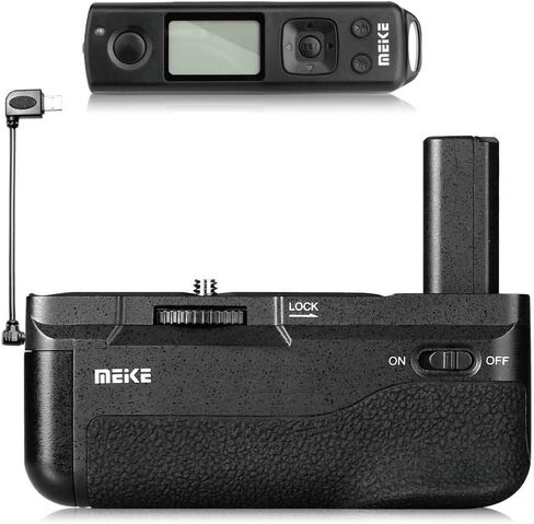 Meike A6300 قبضة بطارية، A6400 قبضة بطارية، A6000 قبضة بطارية، MK-A6300 Pro مقبض بطارية مدمج 2.4 جيجا هرتز وحدة تحكم عن بعد تصل إلى 100 متر للتحكم في التصوير لكاميرا Sony A6000، A6300، A6400 in Kuwait