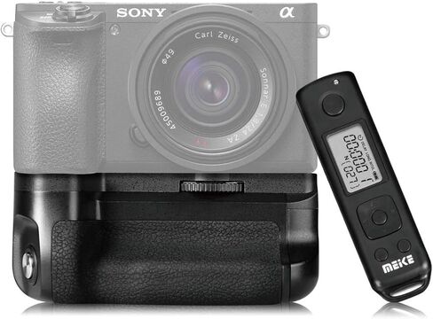 Meike A6300 قبضة بطارية، A6400 قبضة بطارية، A6000 قبضة بطارية، MK-A6300 Pro مقبض بطارية مدمج 2.4 جيجا هرتز وحدة تحكم عن بعد تصل إلى 100 متر للتحكم في التصوير لكاميرا Sony A6000، A6300، A6400 in Kuwait