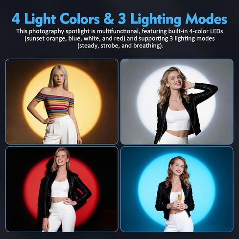 Photography Studio 10W LED Flashlight Spotlight with 30 Gobos/4 Colors/CRI95+/3 Lighting Modes & Built in 7500mAh Rechargeable Battery for Recording Studio Video Lighting. in Kuwait