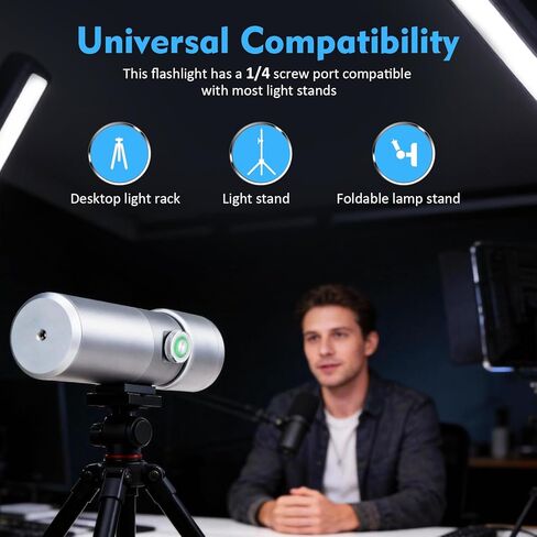Photography Studio 10W LED Flashlight Spotlight with 30 Gobos/4 Colors/CRI95+/3 Lighting Modes & Built in 7500mAh Rechargeable Battery for Recording Studio Video Lighting. in Kuwait