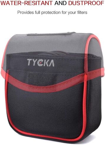 Field Filters Case for Round Filters Up to 86mm, Belt Style Design Filter Pouch, Removable Inner Lining and Water-Resistant and Dustproof Design, Black in Kuwait