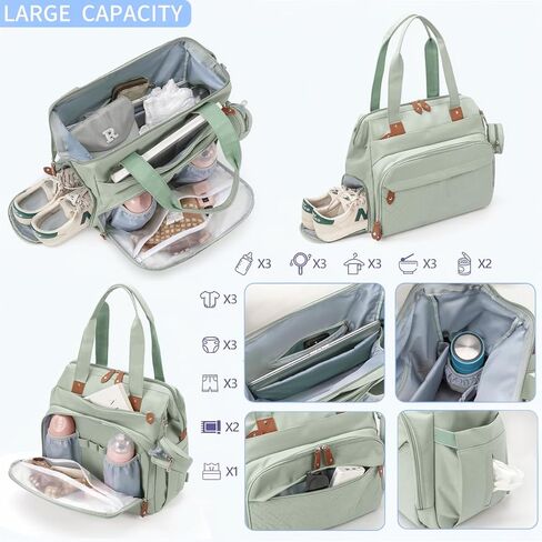 Diaper Bag with Changing Pad - Large Capacity Travel Diaper Bag Tote/Backpack for Mom and Dad in Saudi Arabia