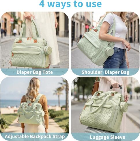 Diaper Bag with Changing Pad - Large Capacity Travel Diaper Bag Tote/Backpack for Mom and Dad in Saudi Arabia