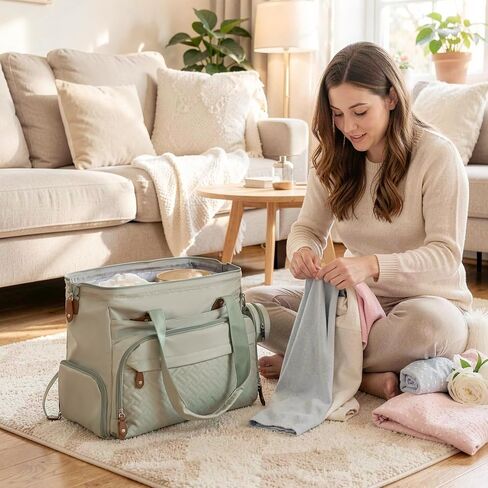 Diaper Bag with Changing Pad - Large Capacity Travel Diaper Bag Tote/Backpack for Mom and Dad in Saudi Arabia