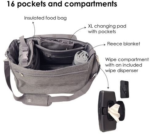bblüv - Ültra - Large Capacity Diaper Bag, Multi-Function, Mommy Travel bag, Changing Pad included - Diaper Bag with Changing Station – Free hand on the stroller, Tote or Crossbody Holding in Kuwait