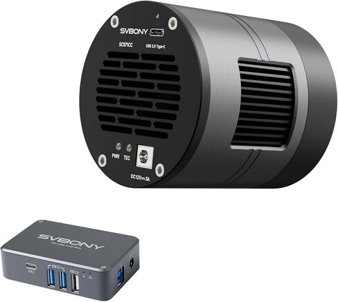 كاميرا علم الفلك الملونة المبردة SVBONY SC571CC، مستشعر IMX571 CMOS APS-C، سخان زجاج النافذة الأمامية يمنع الندى والتكثيف، USB 3.0 نوع C، كاميرا تلسكوب عالية الدقة للتصوير الفلكي in Kuwait