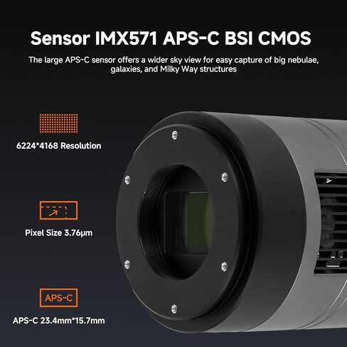 SVBONY SC571CC Cooled Color Astronomy Camera, IMX571 CMOS APS-C Sensor, Front-Window Glass Heater Prevent Dew and Condensation, USB 3.0 Type C, High Resolution Telescope Camera for Astrophotography in Saudi Arabia