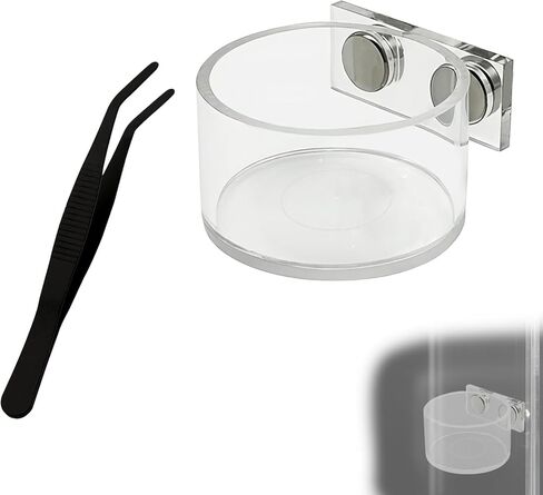 Jumping Spider Feeding Dish Cover, Decorative Magnetic Plastic Water Bowl and Tweezers, Jumping Spider Enclosure Accessories Magnetic Water Bowl Easy to Install in Kuwait