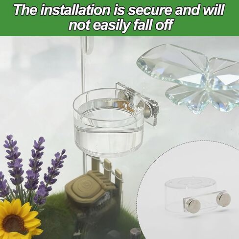 Jumping Spider Feeding Dish Cover, Decorative Magnetic Plastic Water Bowl and Tweezers, Jumping Spider Enclosure Accessories Magnetic Water Bowl Easy to Install in Kuwait