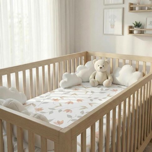 4 Pack Crib Sheets for Girls – Fitted Crib Sheets for Standard Crib Mattress and Toddler Mattress, Ultra Soft Breathable Washable Polyester, 28x52inch, Light Pink & Star in Saudi Arabia