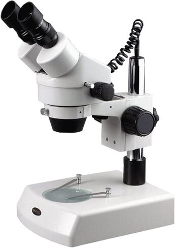 AmScope SM-2BZ مجهر تكبير ستيريو ثنائي العينين احترافي، عدسات WH10x، تكبير 3.5X-90X، هدف تكبير 0.7X-4.5X، إضاءة هالوجين علوية وسفلية، حامل عمود، 110 فولت-120 فولت، يتضمن عدسات بارلو 0.5x و2.0x in Kuwait