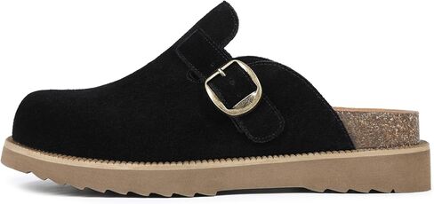 baobeijiadao Genuine Suede Clogs for Women Platform Arch Support Soft Cork Footbed Leather Mules Womens Slip On Casual Shoes Sandals in Saudi Arabia