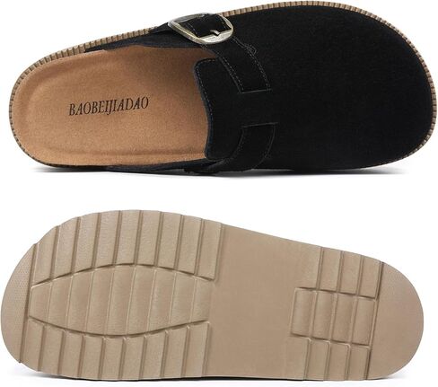 baobeijiadao Genuine Suede Clogs for Women Platform Arch Support Soft Cork Footbed Leather Mules Womens Slip On Casual Shoes Sandals in Saudi Arabia