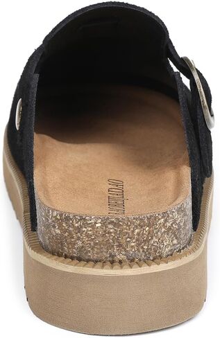 baobeijiadao Genuine Suede Clogs for Women Platform Arch Support Soft Cork Footbed Leather Mules Womens Slip On Casual Shoes Sandals in Saudi Arabia