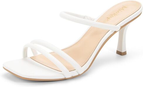 Heels for Women Square Open Toe Strappy Mules Women's Heeled Sandals Summer Dressy Comfort Sexy Shoes Weeding Party in Kuwait