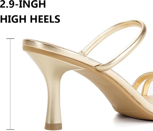 Heels for Women Square Open Toe Strappy Mules Women's Heeled Sandals Summer Dressy Comfort Sexy Shoes Weeding Party in Kuwait