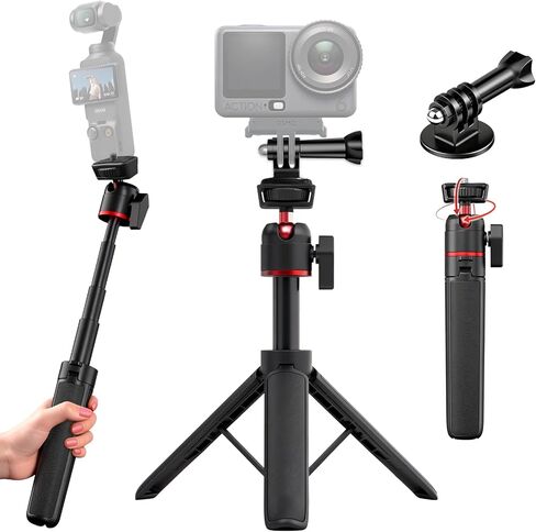 حامل ثلاثي القوائم قابل للتمديد مقاس 81 بوصة لملحقات DJI Osmo Pocket 3/4، حامل مدونة فيديو محمول لعصا سيلفي مع برغي 1/4 بوصة لـ Insta360 X5، حامل ثلاثي القوائم من الألومنيوم خفيف الوزن للسفر للمشي لمسافات طويلة ومدونات الفيديو والصور الجماعية in Kuwait