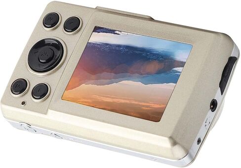 كاميرا رقمية صغيرة، كاميرا فيديو بدقة 5 ميجابكسل 720 بكسل عالية الدقة مع تكبير 16X وشاشة LCD مقاس 2.4 بوصة، للسفر في الهواء الطلق والاستخدام المنزلي (ذهبي) in Kuwait