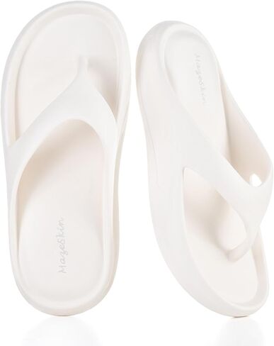 mazeskin Quick-Dry Lightweight Thick Cushioned Flip Flops for Women,Waterproof Shower Sandals Slippers with Shock Absorption,Non-Slip Grip for Beach,Pool,Bathroom,Gym in Kuwait