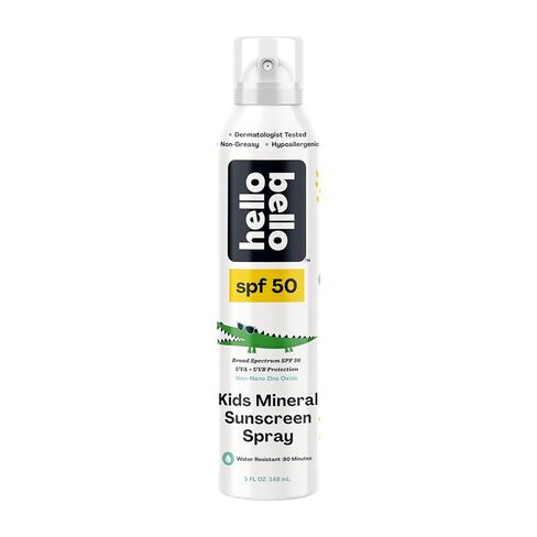 Hello Bello Kids SPF 50 Mineral Sunscreen - 5oz Spray - Water Resistant Broad Spectrum UVA + UVB Protection Sun Protection for Babies and Kids, Reef Friendly, 5 fl oz (Pack of 1) in Saudi Arabia
