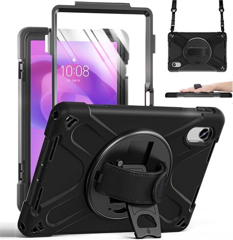 قضية Zenrich الوعرة لـ Lenovo Idea Tab Pro 12.7inch ، حالة وقائية مقاومة للصدمات الثقيلة مع [360 دوارة Kickstand] [حزام اليد] in Kuwait