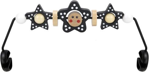 Baby Bjorn Bouncer Toy Bar Wooden Compatible with Baby Bjorn Bouncers, Attach Tight and Secure Fit, Easy to Remove, So Fun to Watch, Touch and Spin for Babies All Ages (Black and White Flower) in Kuwait