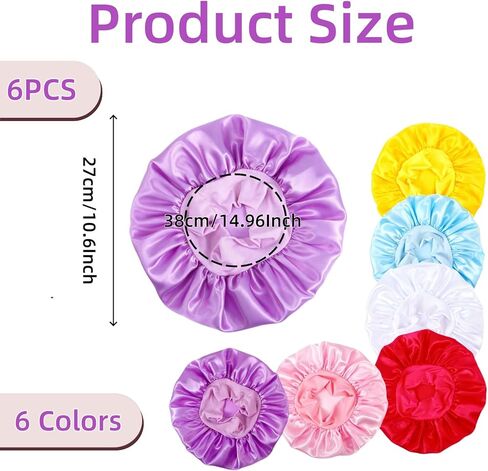 6 PCS Kids Bonnet Bulk, Kid Bonnets for Girls Toddler, Soft Satin Bonnet Kids Set for Sleeping Curly Hair & Braids in Saudi Arabia