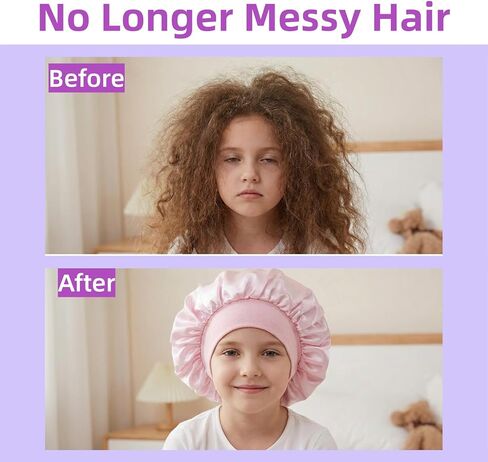 6 PCS Kids Bonnet Bulk, Kid Bonnets for Girls Toddler, Soft Satin Bonnet Kids Set for Sleeping Curly Hair & Braids in Saudi Arabia
