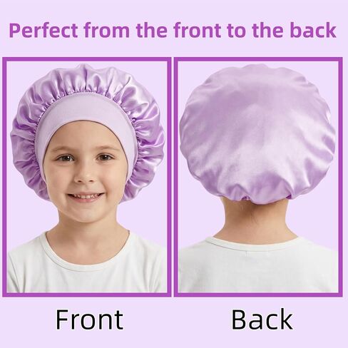 6 PCS Kids Bonnet Bulk, Kid Bonnets for Girls Toddler, Soft Satin Bonnet Kids Set for Sleeping Curly Hair & Braids in Saudi Arabia