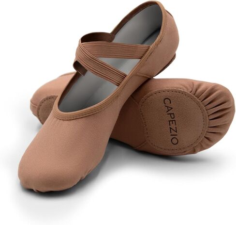 حذاء باليه نسائي من قماش Hanami من Capezio، سمرة فاتحة، 9.5M in Kuwait