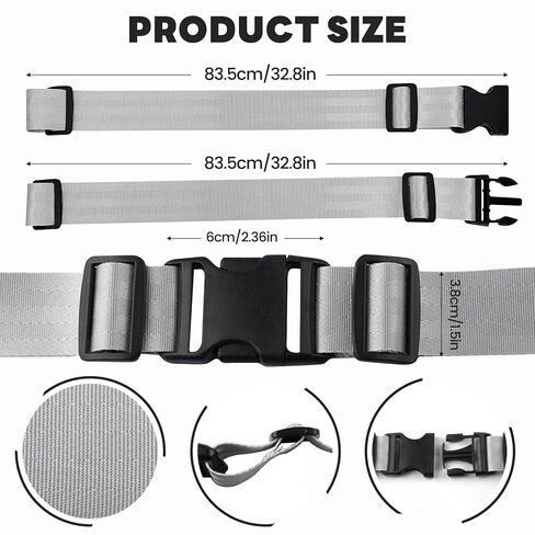 Baby 2-Point Safety Harness Straps,high Chair Straps, Adjustable Child Security Belt for Stroller, Pushchair & Bike Seat – Replacement Safety Straps for Toddler (Gray White, 62 lnch(Pack of 1)) in Saudi Arabia