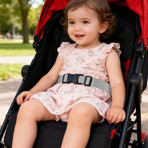Baby 2-Point Safety Harness Straps,high Chair Straps, Adjustable Child Security Belt for Stroller, Pushchair & Bike Seat – Replacement Safety Straps for Toddler (Gray White, 62 lnch(Pack of 1)) in Saudi Arabia