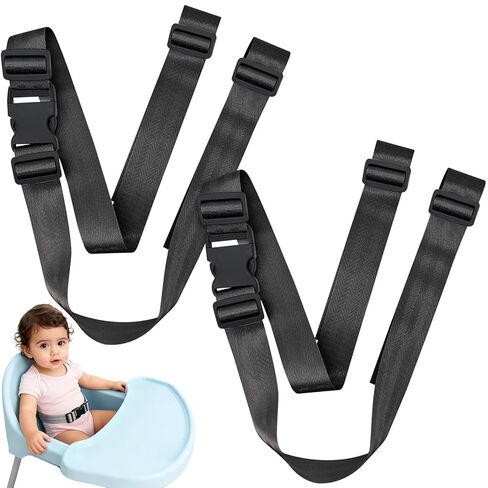 Baby 2-Point Safety Harness Straps,high Chair Straps, Adjustable Child Security Belt for Stroller, Pushchair & Bike Seat – Replacement Safety Straps for Toddler (Gray White, 62 lnch(Pack of 1)) in Saudi Arabia