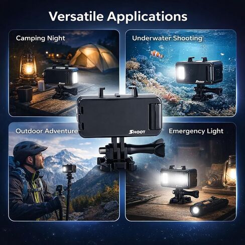 Underwater Waterproof Diving LED Video Light 30m / 98.4ft, Mini 3W Portable Fill Lamp with 3 Modes - Long Battery Life, Compatible with & Action Cameras in Kuwait