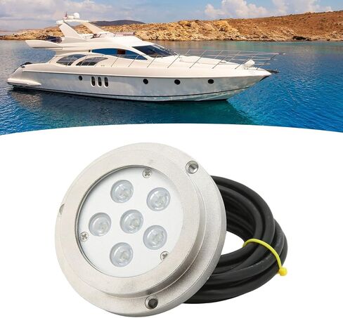 ضوء القارب تحت الماء 316 من الفولاذ المقاوم للصدأ IP68 LED ضوء بحري مع لليخوت والقوارب والسفن ونافورة حمام السباحة بقطر 98 مم وارتفاع 22 مم وطول الخط 3 أمتار in Kuwait