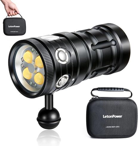 ضوء غوص Turbo SX 11000 Lumens - 328FT IP68 ضوء فيديو تحت الماء مقاوم للماء للغوص والتصوير الفوتوغرافي تحت الماء وتصوير الفيديو in Kuwait