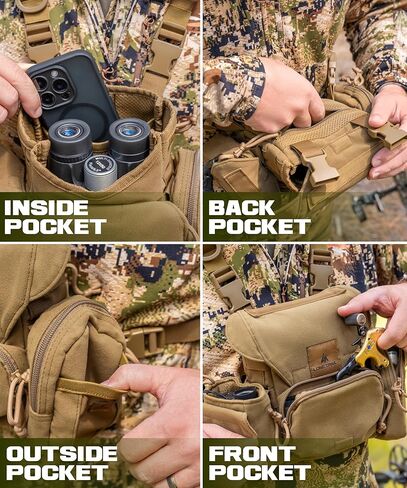 حزمة الصدر Lone Trail للخدمة الشاقة Bino Harness مع حبال مجهر - بني - جهاز بصريات الكل في واحد صامت وقابل للتعديل in Kuwait