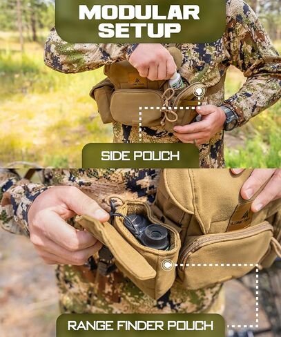 حزمة الصدر Lone Trail للخدمة الشاقة Bino Harness مع حبال مجهر - بني - جهاز بصريات الكل في واحد صامت وقابل للتعديل in Kuwait